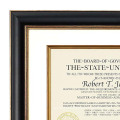 12x15 Tuscan Collection Black and Gold Archival Document Frame with Warm White Mat for 8.5x11 Document